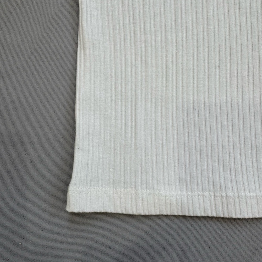 Karl Lagerfeld Cream Ribbed Tank Top with Logo Trim - Picture 4 of 5